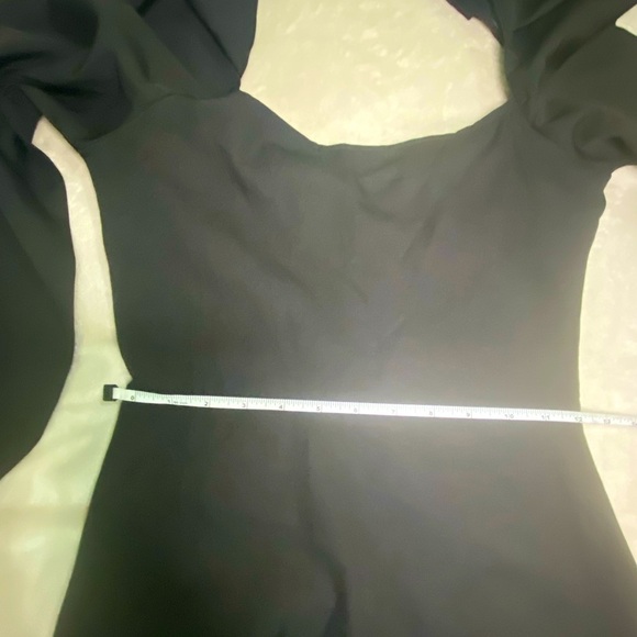 Misguided Black party datenight casual long puff sleeve witchy midi dress in s-4 - Picture 6 of 10